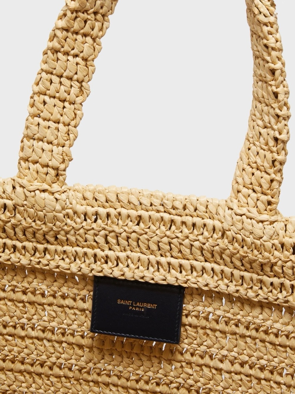 AUTHENTIC Saint Laurent Raffia Rive Gauche Tote Bag - Picture 5 of 12
